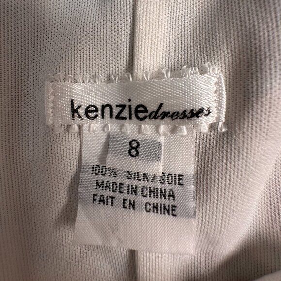 KENZIE Y2K SILK DRESS Blue Flowers Butterflies Forest Fairy Coquette Elegance 8 - Picture 6 of 7